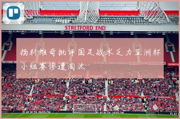 扬科维奇批评国足战术乏力亚洲杯小组赛惨遭淘汰